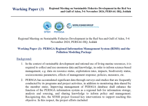 Working Paper (3): PERSGA Regional Information Management System (RIMS) and the Pollution Modeling Package