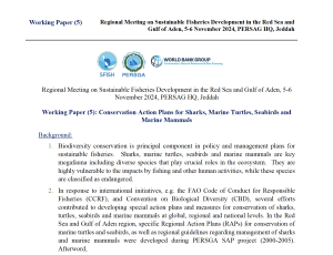 Working Paper (5): Conservation Action Plans for Sharks, Marine Turtles, Seabirds and Marine Mammals